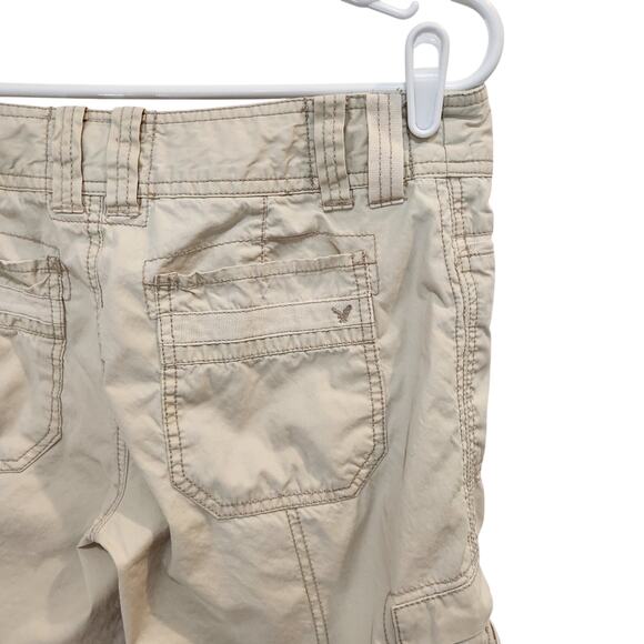 American Eagle Twee Beige Classic Vintage Cargo Short Y2K Outdoors Size 8 - Picture 8 of 11